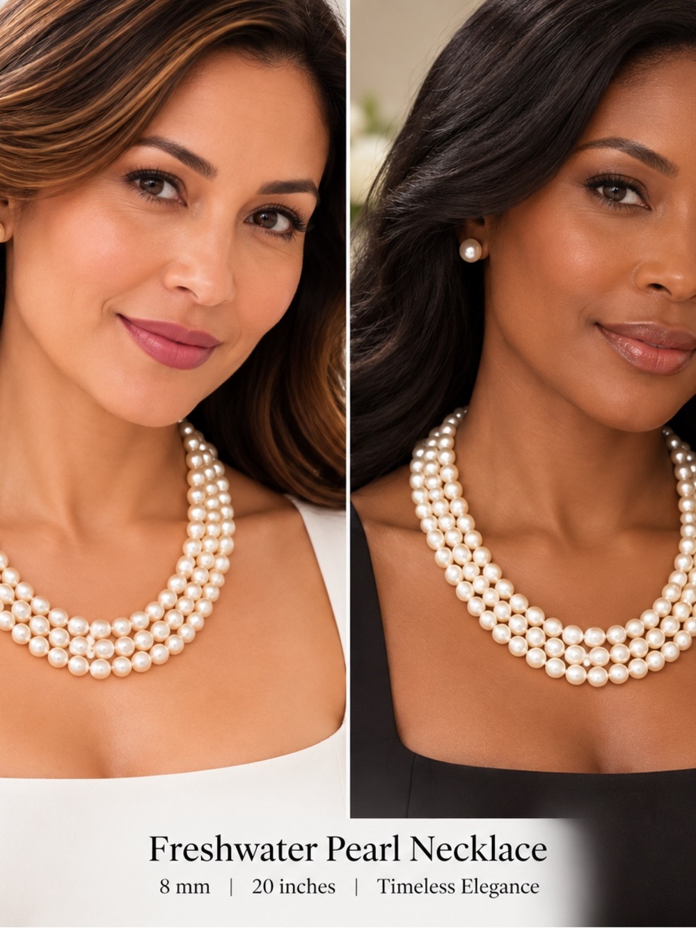 Classic Ivory Freshwater Pearl Triple-Strand Necklace